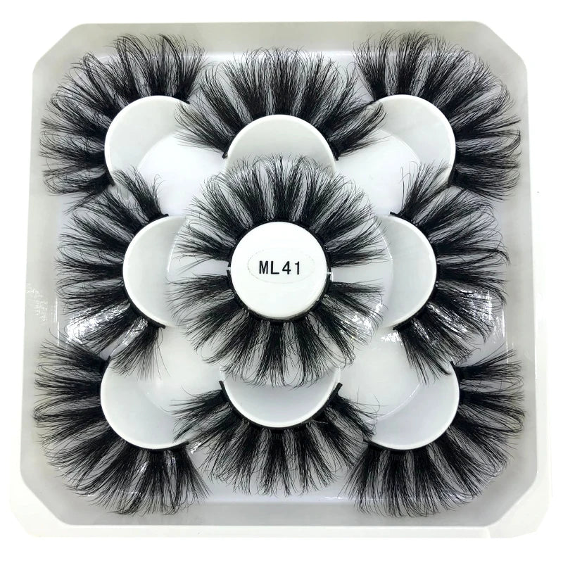 5 Pairs 3d Mink Dramatic Volume Lashes Bulk Faux Thick Long Wispy Natural Mink Lashes Pack Short Wholesales Natural False lashes