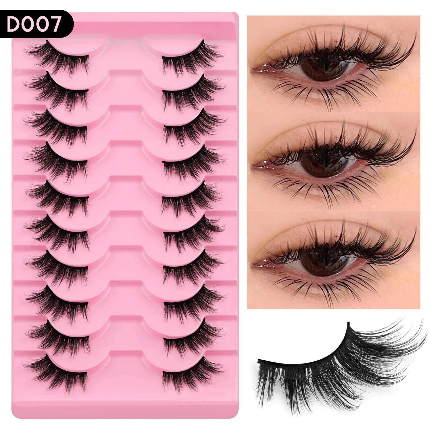 WOSHEER Half Eyelashes Natural Cat Eye Lashes Soft Wispy Faux Mink Lashes Eyelashes Extension Makeup